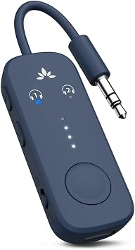 Avantree Relay - Bluetooth Transmitter for Airplanes, 25 Hours Playtime, aptX Adaptive & HD Audio Transmitter with Qualcomm Chip, Compatible with AirPods/Wireless Earphones/Headphones, Transmitter