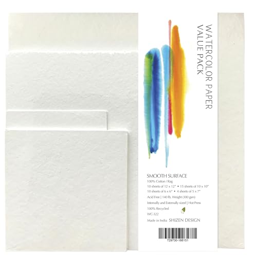 Papier aquarelle SHIZEN bloc de 39 feuilles pour artistes