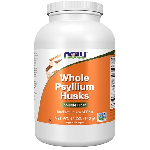 NOW Foods Supplements Whole Psyllium Husks Granule Non-GMO Project Verified Soluble Fiber 12-Ounce