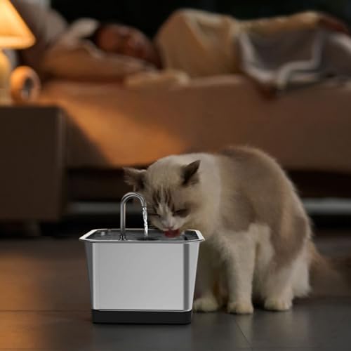 Fuente automática de agua para gatos acero inox 3.5L miniatura 3
