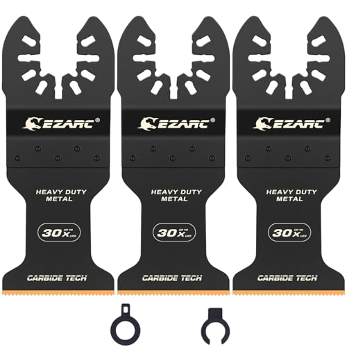 EZARC 3 tlg Multitool Sägeblätter aus Carbide Hartmetall Multitool Oszillierwerkzeug-Zubehör Ideal für Schneiden von Metall, Stahlnägel, Bolzen, Schrauben