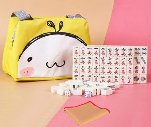 Set de Mahjong Chino Mini 144 Fichas con Bolsa y Tapete miniatura 1