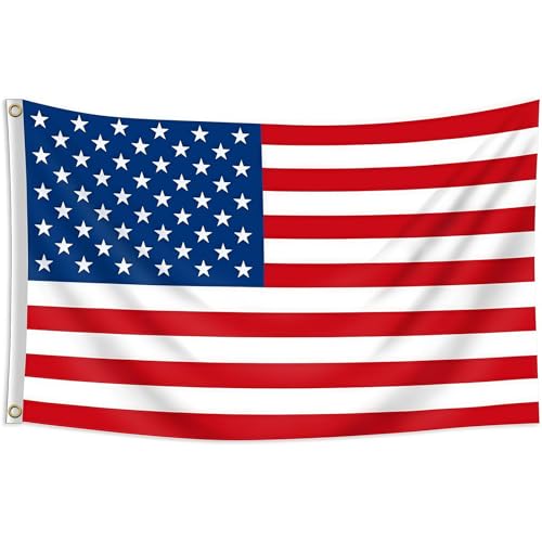 American Flag 5ft x 3ft Large America USA Flags with Brass Eyelets for 4th July Party Memorial Day Independence Day Veterans Day Party Decorations