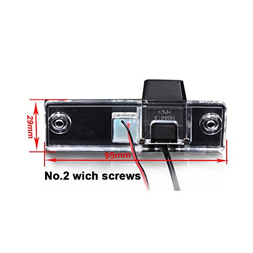 Image of Rear View Back Up Reverse Parking Camera in License Plate Lighting Night Version (NTSC) for Saab 9-3 /93 /9-X / 97X / 9-4X /95 /9-5 Toyota Land Cruiser Prado (Model B= Screw)