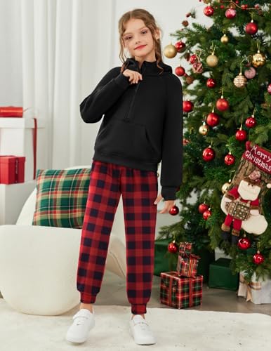 Image of Arshiner Girls 2 Piece Outfits Sweatsuit Half Zip Sweatshirt and Sweatpants | Fall Winter, Drop Shoulder Long Sleeve, Thumbhole Hoodies, with Sweatpant, Jogger Set, Sweat Set, Tracksuits with Pockets