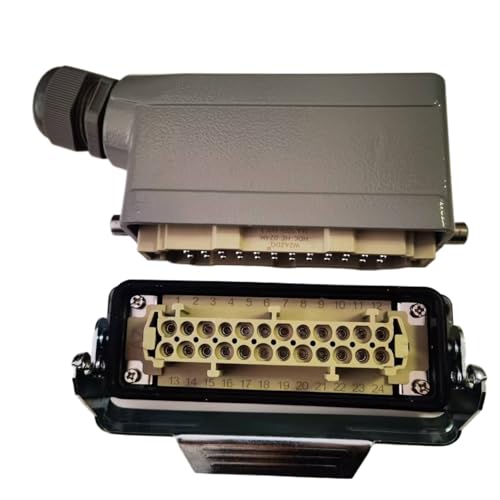 Conector de 24 pines HDC-HE-024-1D impermeable para conexiones industriales de 500V
