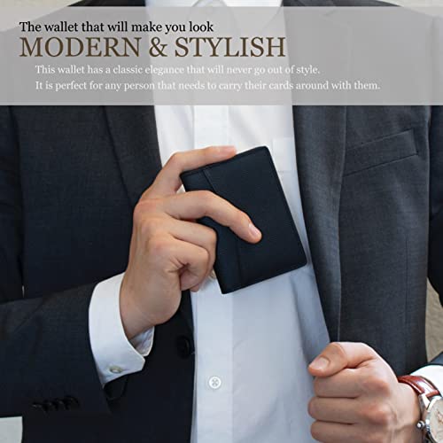 The Tanned Cow Slim Minimalist Wallet for Men Women, Mini Thin Leather Bifold, Front Pocket Credit Card Holder with RFID Blocking, including Gift Box (Black) - Image 6