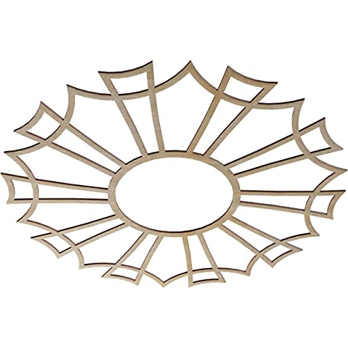 Image of Ekena Millwork 36 inchOD x 12 5 /8 inchID x 3 /8 inchT Augustus Wood Fretwork Pierced Ceiling Medallion, Birch