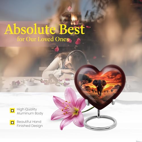Image of Elephant Urn Small Urn for Human Ashes Women Keepsake 3 Inch 2 Qty | Tiny Urns for Human Ashes Adult Female Mini Cremation Urns