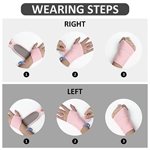 Wrist Support Brace for Women and Men Compression Adjustable Wrist Brace 1 Pack Carpal Tunnel Support for Weight Lifting, Tendinitis, Arthritis,for Right and Left Hands (Pink) - Image 6