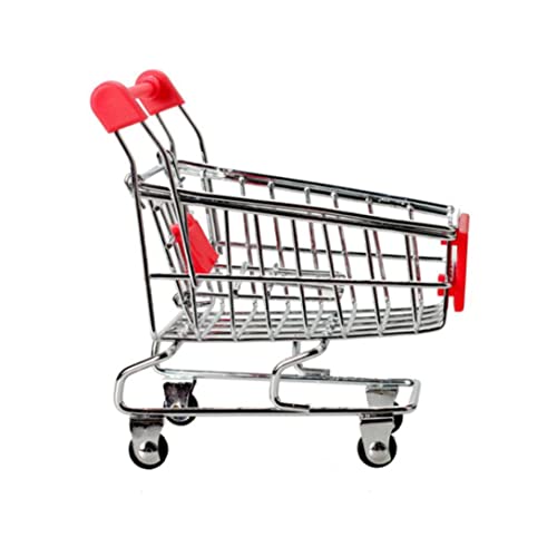 Runfon Mini Supermarkt Handcart Kinderspielzeugpuppenhausmöbel große Größe rosa Mini -Karren für Kinder – Bild 8