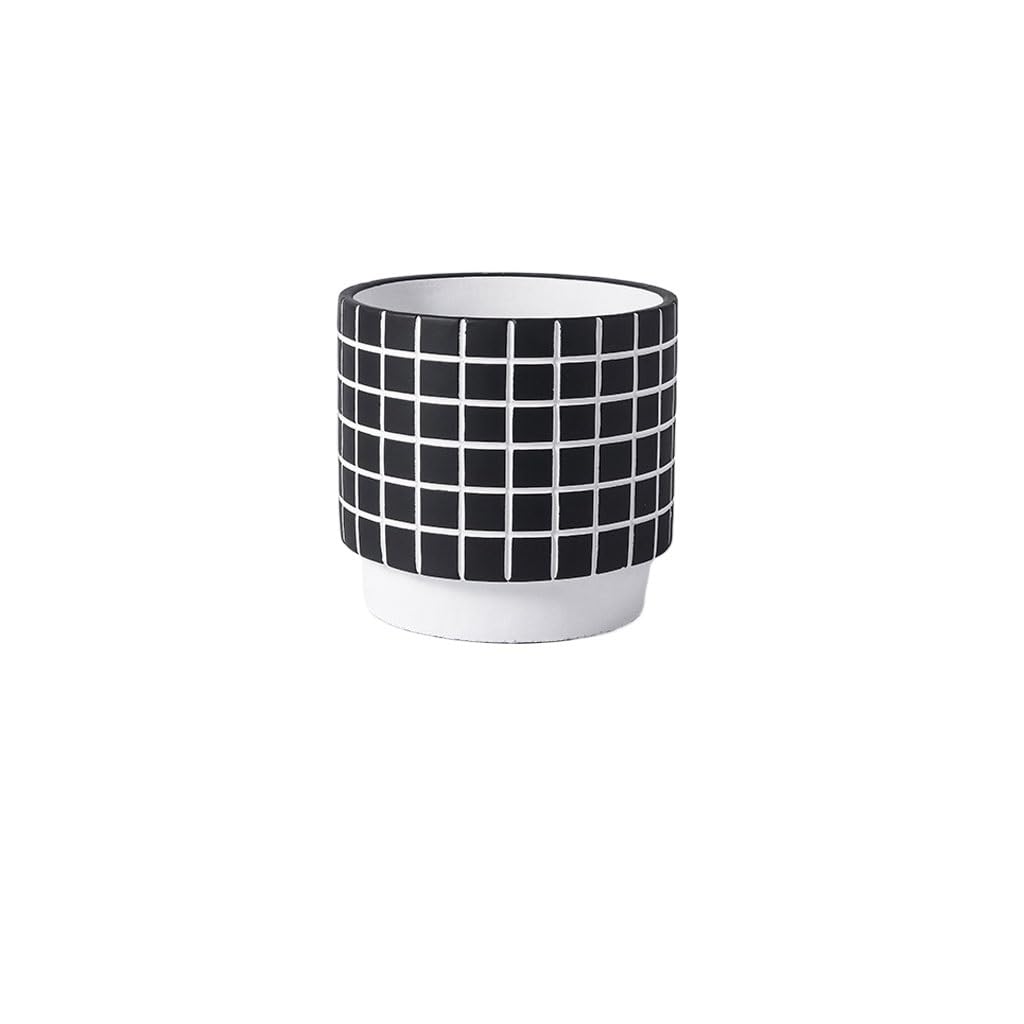 Gelasige A Flower Pots Modern Minimalist Style Ceramic Flower Pot Round Tabletop Flower Pot With Drainage Holes Outdoor Flower Pots(A)