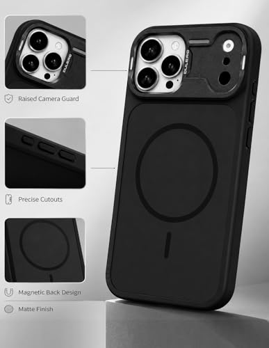 Image of Compatible for iPhone 13 Pro Case, Matte iPhone 13 Pro Back Cover, Shockproof Drop Protection, (Black)