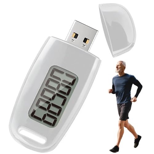 Lotvic Podómetro 3D, mini podómetro, recargable por USB, podómetro para caminar con pantalla grande, podómetro fácil y preciso, podómetro sin aplicación ni teléfono móvil, podómetro para caminar y