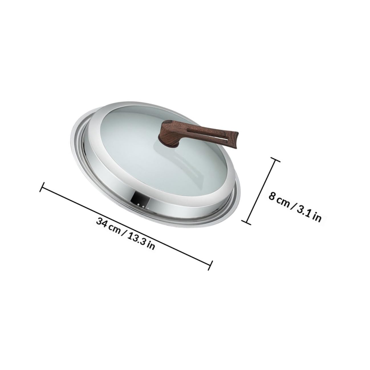 Abaodam Coperchio per Pentola in Vetro Bordo in Acciaio Inossidabile, Design Creativo e Altamente Sigillato, per Cucina e Pentole Anti Fuoriuscita