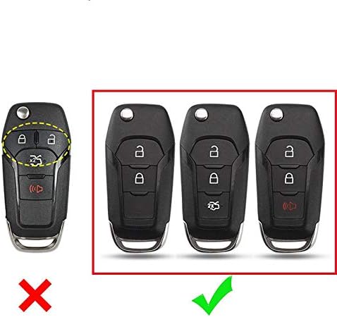 Miniatura 2 de ROYALFOX (TM 23 Botones Flip Remote Key Fob Funda para 2015 2016 2017 2018 2019 Ford F150 F250, Focus 3 Escort Kuga Everest Fiesta Mustang Edge MKV