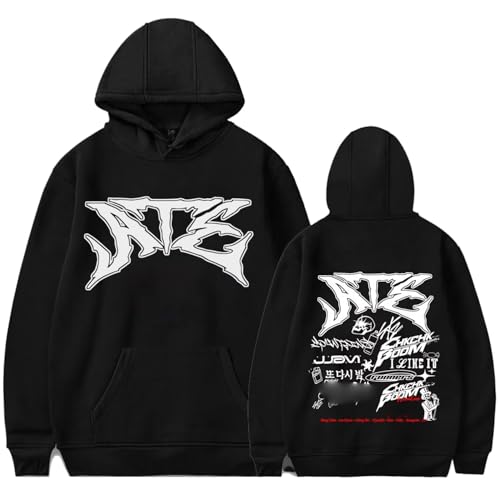 Outofgas SKZ Hoodie Pullover Concert Sweatshirt Felix Hyunjin Bangchan New Album Graphic Merch Top for Women and Men Black