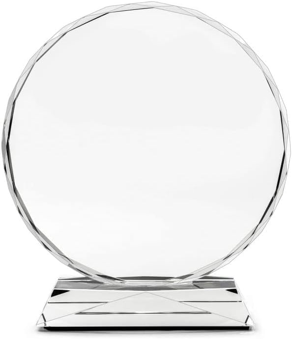 Classic Circular Crystal Trophy, 5 sizes available, circle dia about 8cm, 10cm, 12cm, 15cm and 18cm
