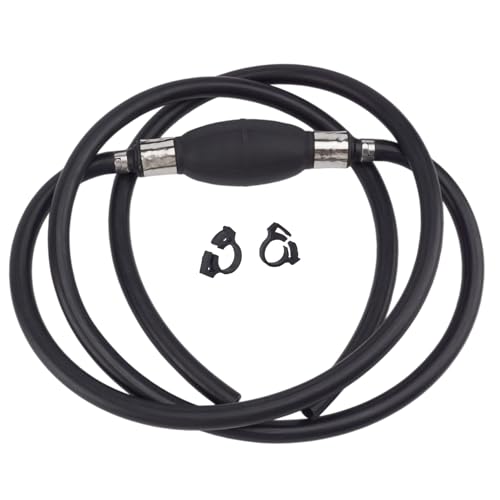 Boat Marine 3/8 Inch 10MM 7.5 FT Universal Fuel Line Hose Kit with Primer Bulb and Steel Hose Clamps for Yamaha Mercury Johnson Evinrude Outboard Motor