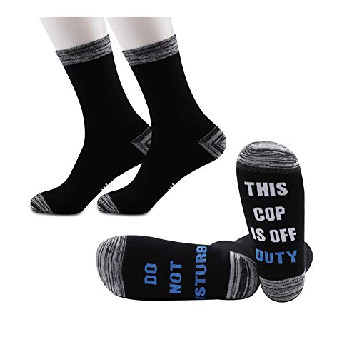 Chaussettes policier humour noir lot de 2 paires pour homme taille M