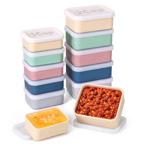 Image of 8 PCS Silicone Freezer Molds with Lid, Silicone Soup Freezer Molds Meal Prep Containers ((1 Cup, 2 Cup) 10 Pcs)