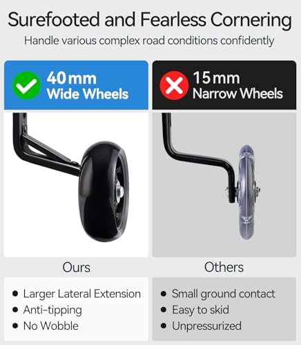 EMPATHECH Bike Training Wheels for Kids Bike, High-Strength Arm, Upgraded Durability, Easy Install, Bicycle Training Wheels for 20 inch Bike 18 16 14 12 Universal【For Single-Speed, Long Axle Only】 — view 3