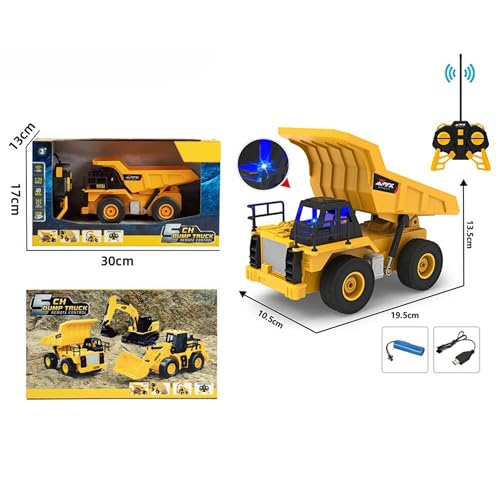 Uzaktan Kumandalı 40 MHz Tam Fonksiyonlu Rc İş Araçları Led Işıklı Kepçeleri, Damperi ve Vinç Hareketlidir (Kule Vinç-Kepçe-Bulldozer-Kamyon) (Kamyon)