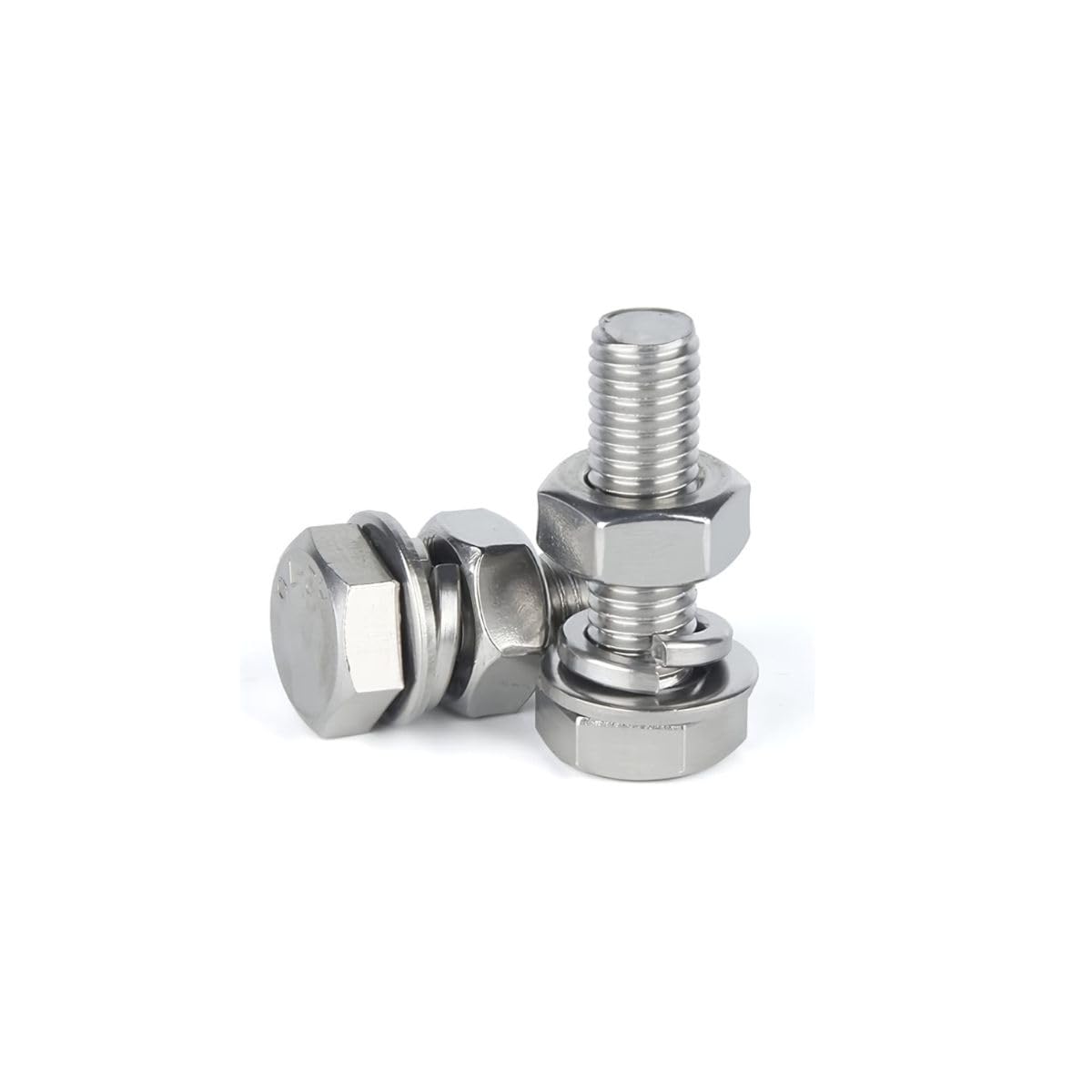 M12x20mm Length Stainless Steel Hex Head Bolt with Nut, Flat Washer |Available Sizes 20mm-200mm |Diameter 12| Rustproof Bolt Kit for Home, Industrial, Plumbing Use| (10 PCS SET)-picture-14