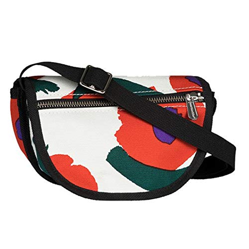 Marimekko Keela ISO Vikuri - Bolso (algodón, 17 x 10 cm), Color Blanco, Rojo y Verde