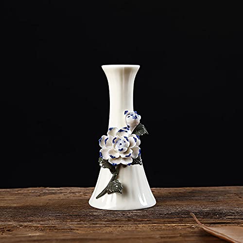 Corset Pourme Vases En Céramique Pour Décor D'accueil,Élégant Main-peint Vase Decoratif Vase à Fleurs D'art Vase Fleur Pour Pièces Maîtresses De Table,Chinoiserie Ornements De Vase-D 12.5x6.5x6.5cm(5x Cover
