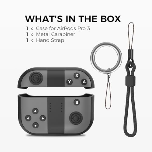 Image of TRONWIN for AirPods Pro 3 Case - 2025 Silicone Cover Gamepad Design Case for Apple AirPods Pro 3rd Generation, Cute Air pod Pro 3 Cover for Men /Women (Grey)