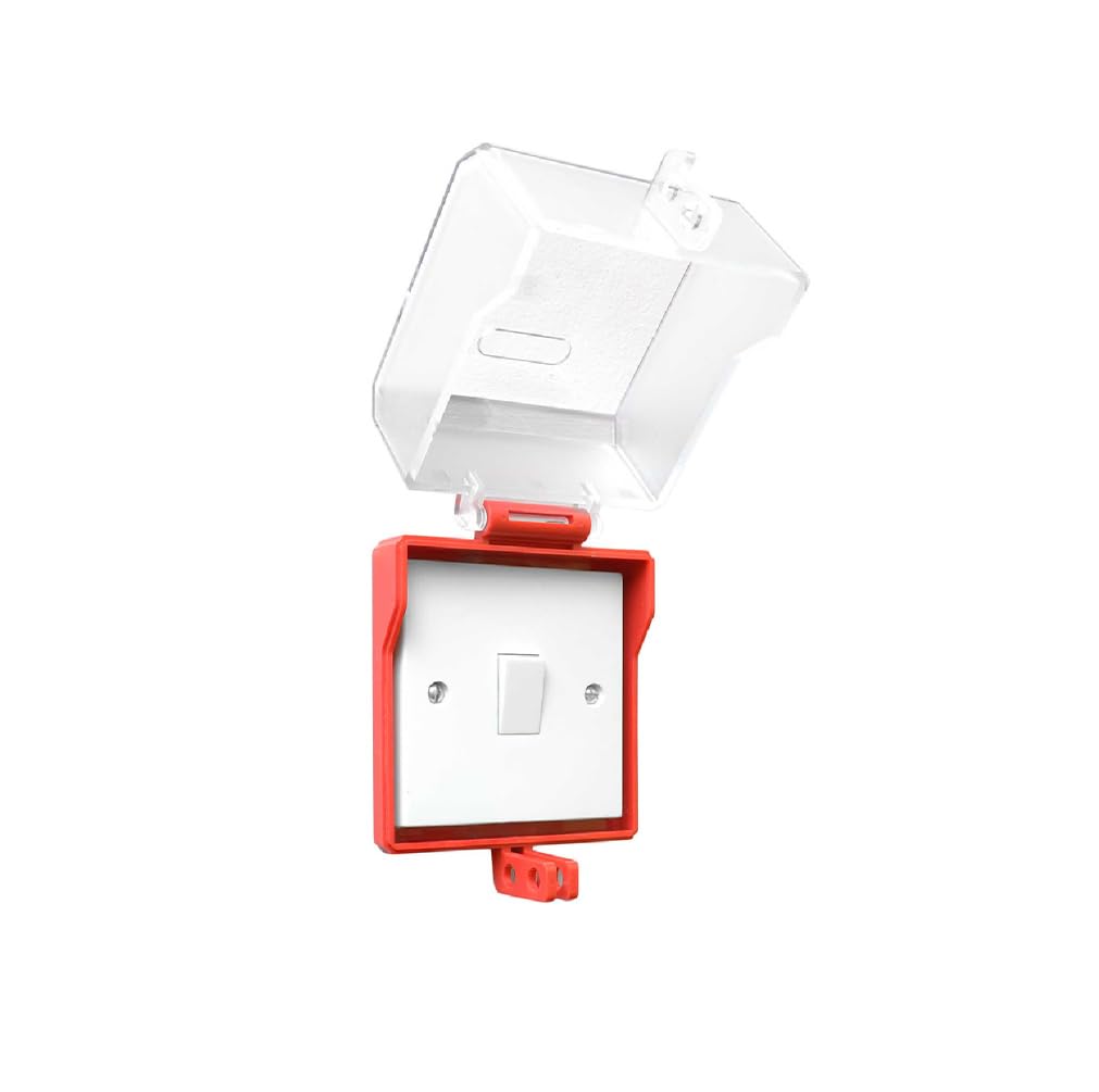 Lockout Lockable Switch Socket Cover Single Gang Fixing Screws Double Sided Tape Included 5015397533807