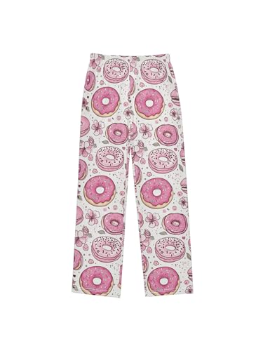 ZZKKO Sweet Pink Donut Macaroon Boys Pants for Kids Jogger Pants with Pockets S