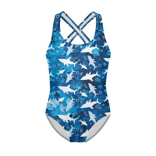 Image of One Piece Swimsuit for Girls Kids Quick Dry Bathing Suit with Crossback Strap Summer Beach Swimwear Size 5T-14