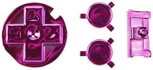 Chrome Buttons Power ON Off Key Keypads A B Direction Button D Pads for Gameboy Pocket GBP (Chrome Rose Red) image 2