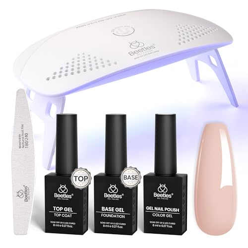 Beetles Nude Gel Nail Polish Kit with UV LED Light...