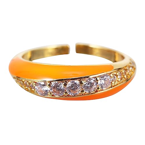 WHZHDMA Fashionable Multi- Copper Plated Adjustable Women Fidget Ring Jewelry for Parties Banquets and Everyday Wear