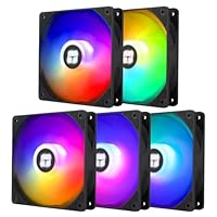 TR-Thermalright TL-C12C-S X5 120mm 5er-Pack CPU PWM ARGB Lüfter, 1550U/min Stille Kühlung, Schwarzer CPU-Lüfter, Kann mit Chassis/CPU-Kühler Gekoppelt Werden