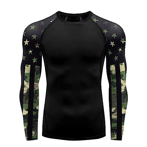 color cosplayer Jiu Jitsu Men American Flag UPF 50+ Sun Protection Printed Rash Guard Long Sleeve Swim Shirts2