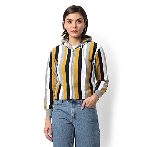Image of PINACOLADA Women Cotton Zipper Sweatshirt Relaxed Fit for Casual Wear | Full Sleeves | Stylish Sweatshirt Crafted with Comfort Fit and High Performance for Everyday Wear