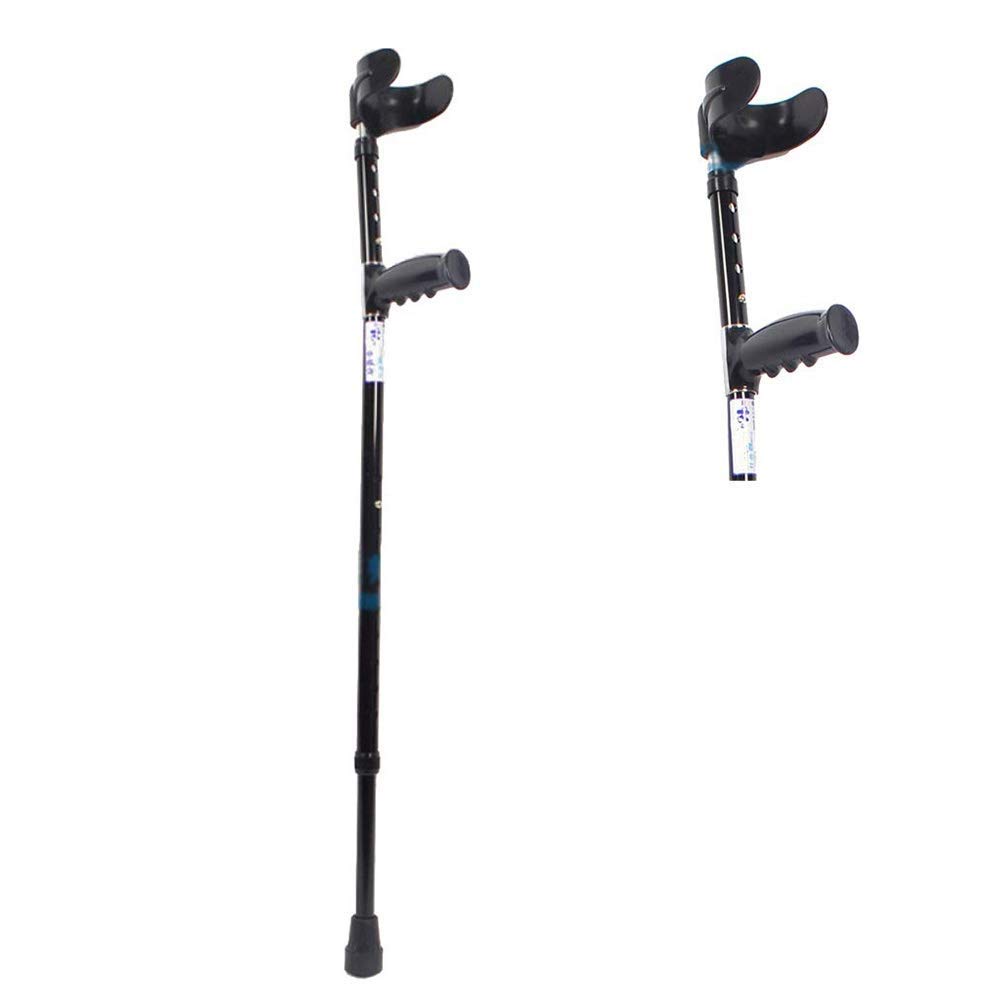 Muletas Caminantes Codos Plegables Aleaciones de Aluminio Antebrazo Muletilla Codo Muletas Ultraligero Aluminio Asistencia Doble Ajustable (87.5-115.5cm)