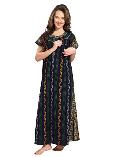 AV2-Womens-Cotton-Floral-Maxi-MaternityFeeding-Nighty