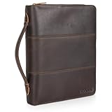 Polare Full Grain Leather Bible Case Book Protective Holder Bible Cover Church Bag Christian Religious Carrying Organizer Portfolio for Men