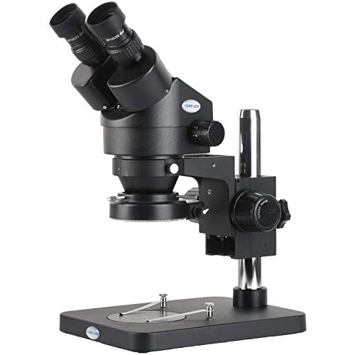 KOPPACE 3.5X-90X Black Binocular Stereo Microscope 144 LED Ring Light Mobile Phone Repair Microscope WF10X and WF20X Eyepieces