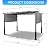 Backyard Expressions 12 x 9 Metal Flat Top Pergola with Adjustable Grey Sling Top