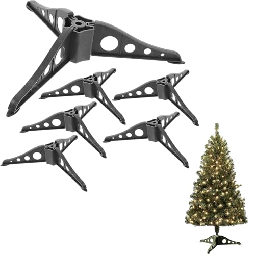 Beavorty Tree Stand 6pcs Christmas Tree Stand Plastic Artificial Xmas Tree Base Triangle Tabletop Small Tree Holder Fixator for Mini Winter Holiday Christmas Tree Tree Stand Adjustable Stand