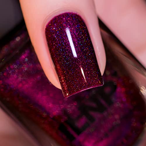 ILNP Black Orchid - Deep Burgundy / Plum Vampy Holographic Nail Polish
