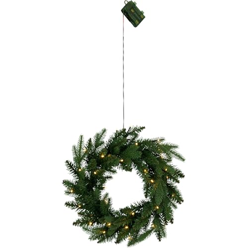EGLO LED Weihnachtskranz mit Dämmerungssensor, Kranz Weihnachten...