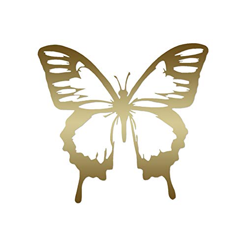 Image of Decorative Decal - Butterfly Monarch 4 inch x 3.75 inch - Gold - Vinyl Sticker