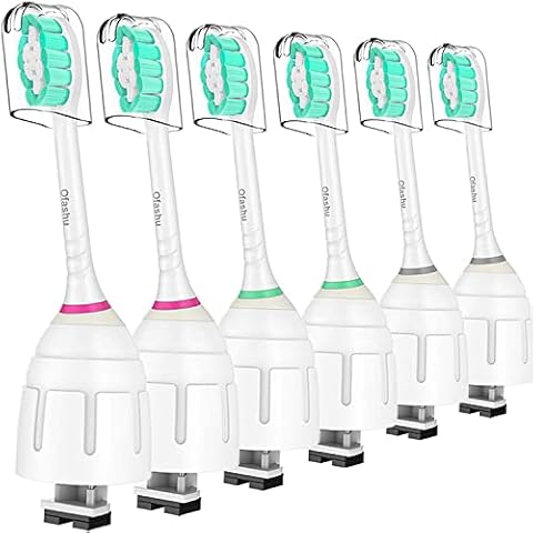Ofashu Replacement Toothbrush Brush Heads for Philips Sonicare E Series Essence Elite Xtreme Advance CleanCare All Screw On Electric Toothbrush 7022/66, 6 Pack Cover